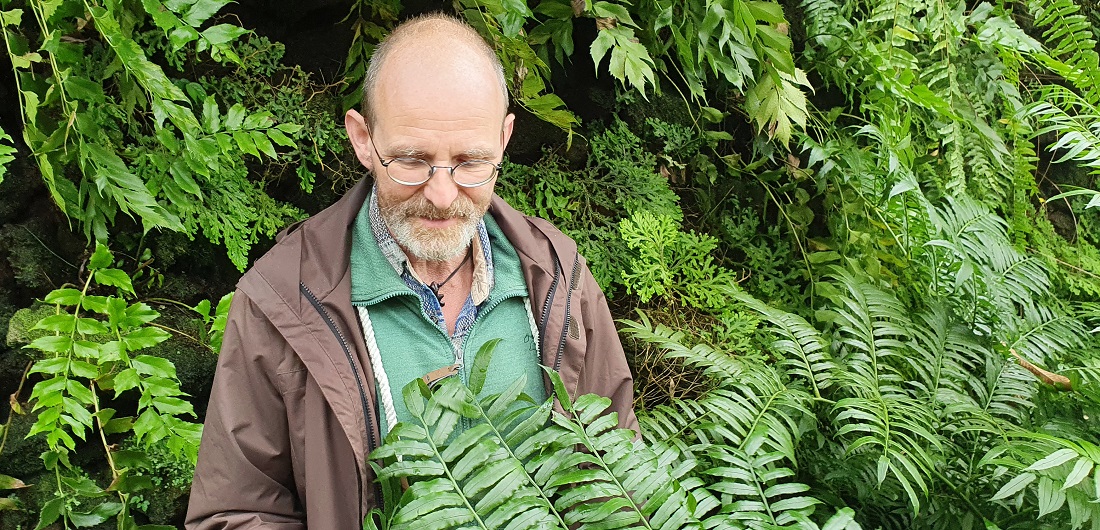 Dr. Michael Schwerdtfeger in einem der historischen Glashäuser im Alten Botanischen Garten Göttingen. © GartenRadio