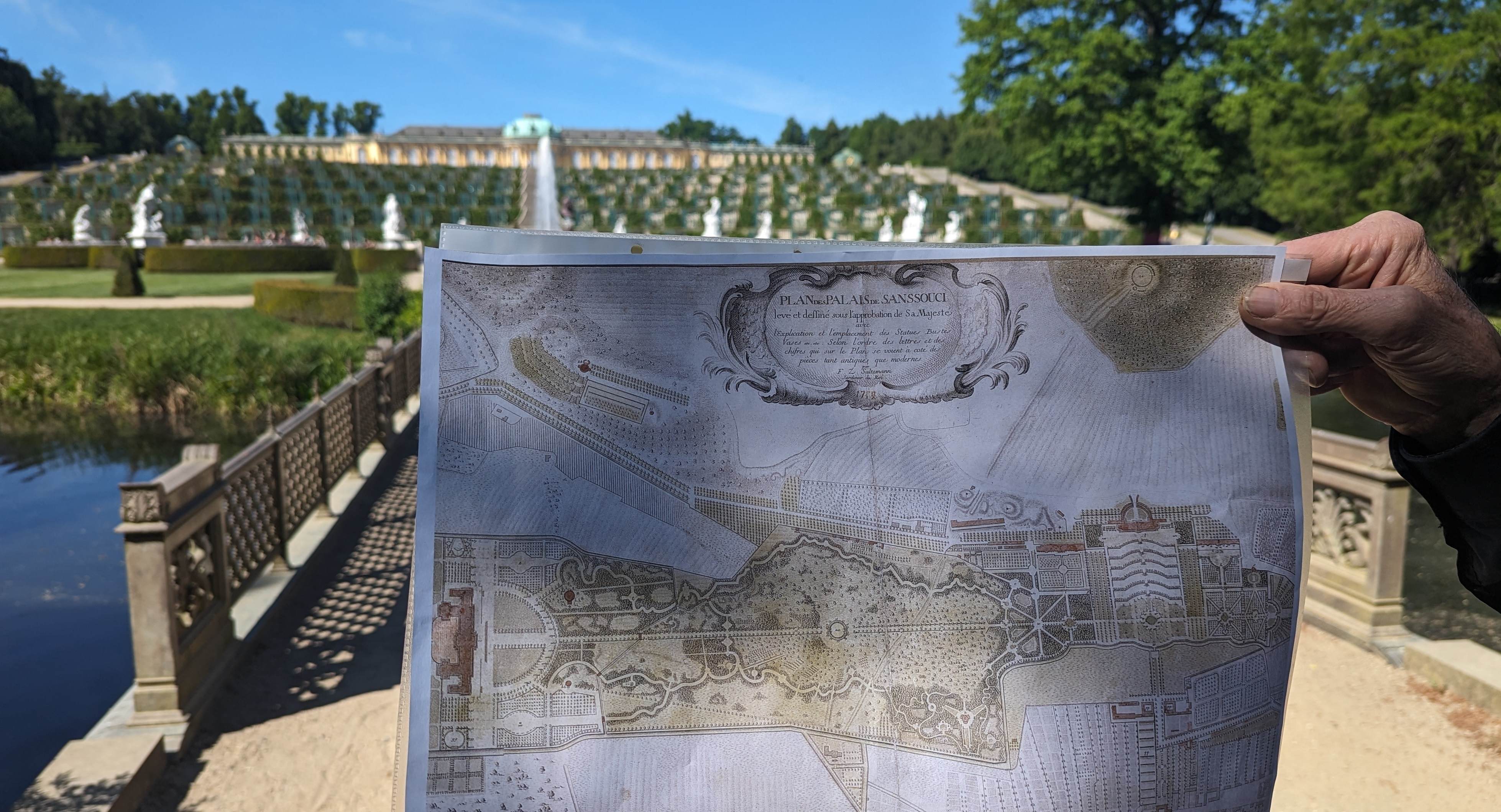 Hofgärtner Friedrich Zacharias Saltzman hat den Plan von Park Sanssousi in Potsdam im Jahr 1771 gezeichnet.© GartenRadio.fm